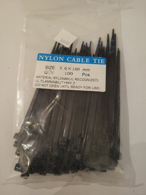 SACHET DE 100 ATTACHES CABLES NOIRS 3,6 X 100MM