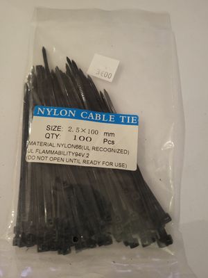 SACHET DE 100 ATTACHES CABLES NOIRS 2,5 X 100MM