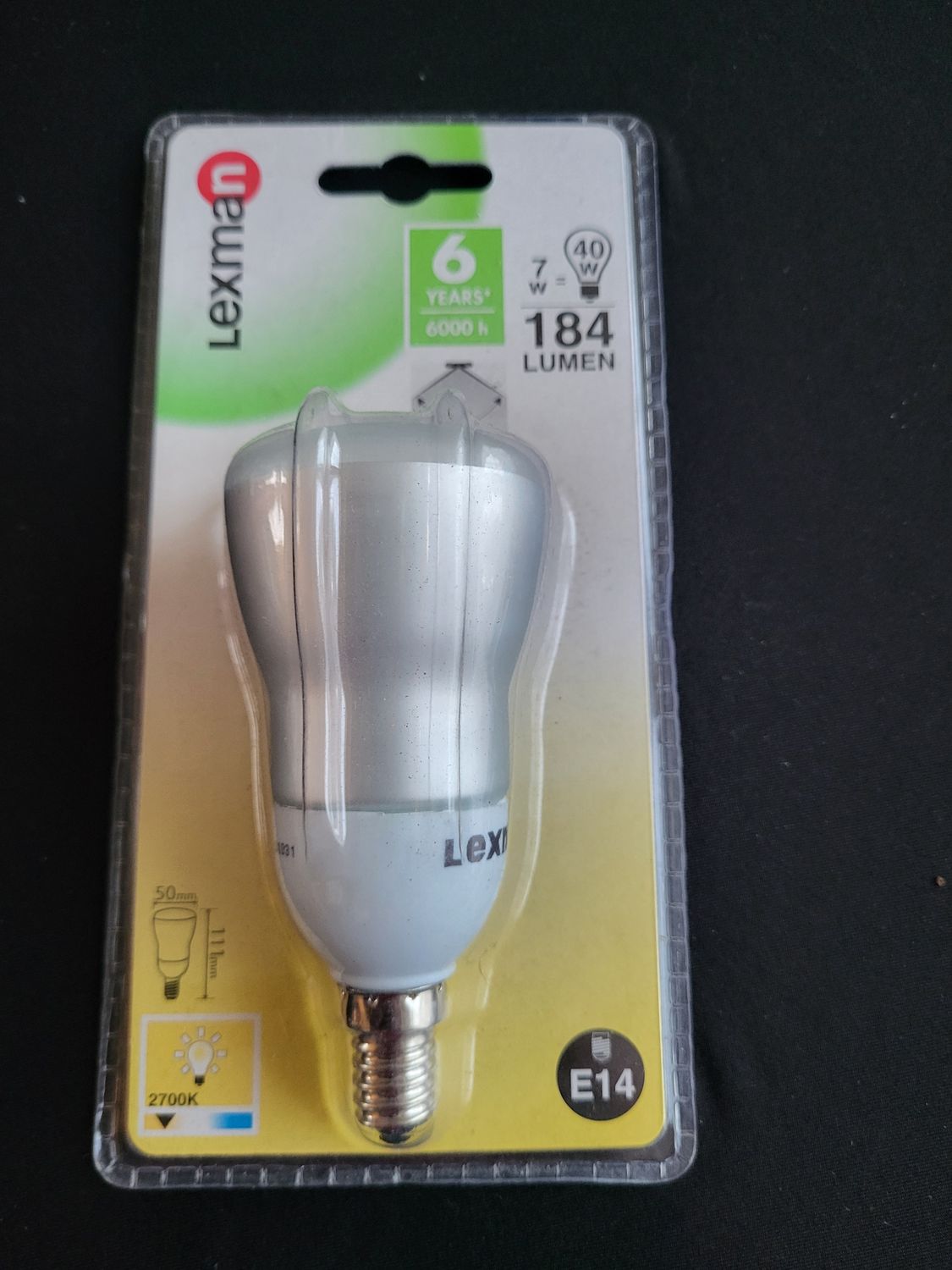 LEXMAN 7W => 40WATTS CULOT E14 2700K