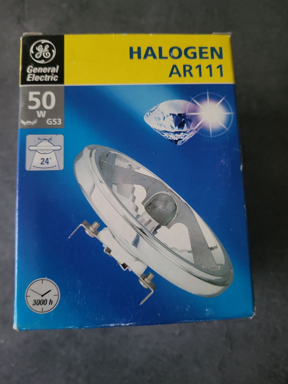 GÉNÉRAL ELECTRIC HALOGÈNE AR111 12V50W 24° CULOT G53