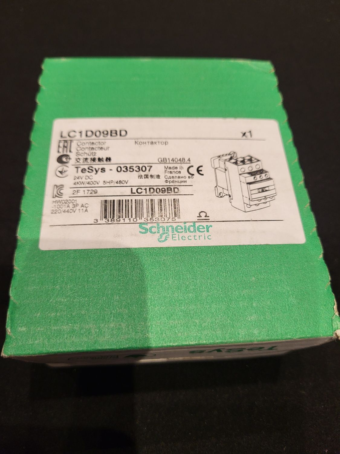 SCHNEIDER ELECTRIC CONTACTEUR LC1D09BD