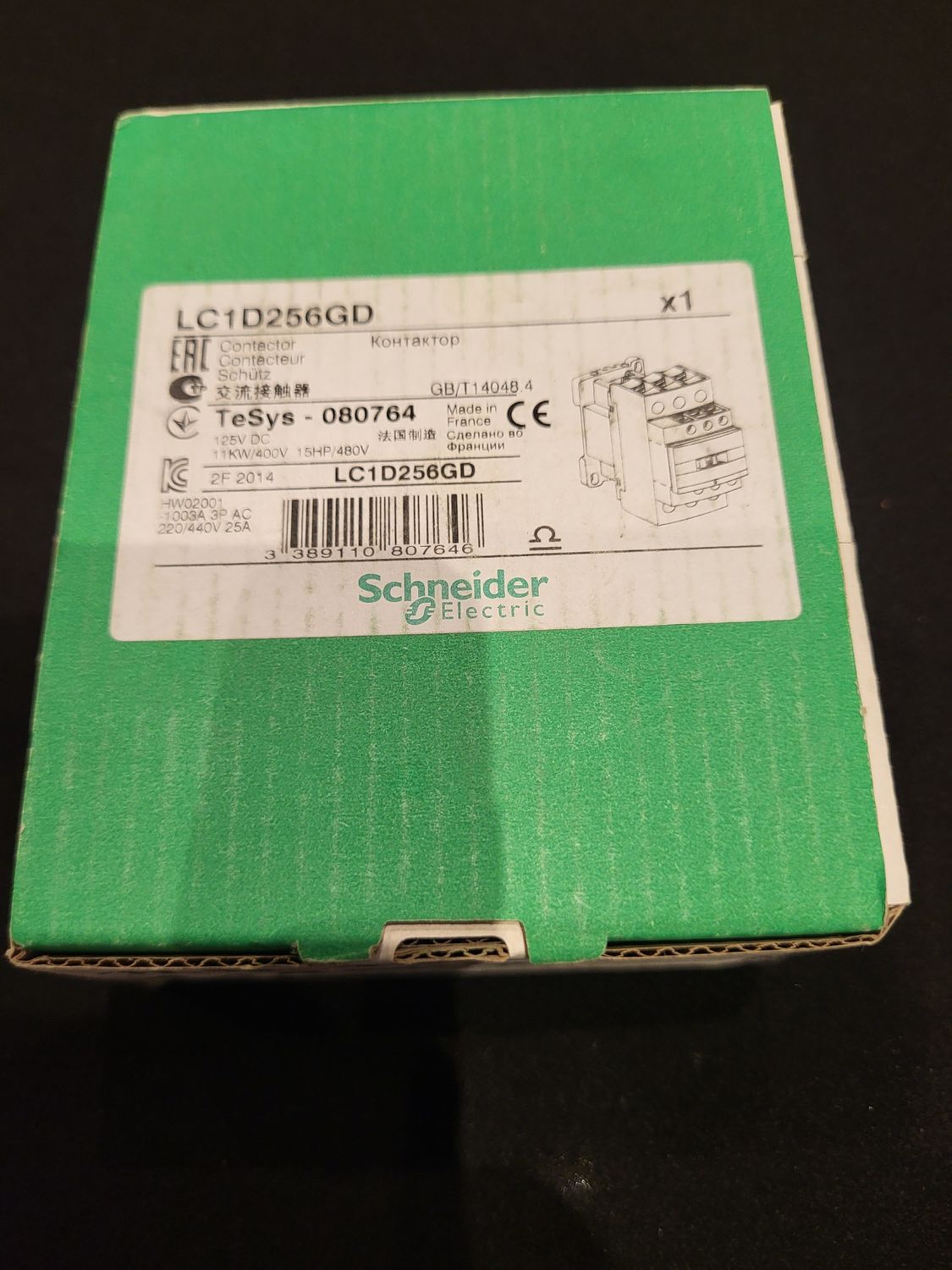 SCHNEIDER ELECTRIC CONTACTEUR LC1D256GD