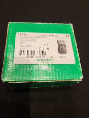 SCHNEIDER ELECTRIC 23164 INTERRUPTEUR DIFFÉRENTIEL 25A 30MA 2 POLES TYPE AC