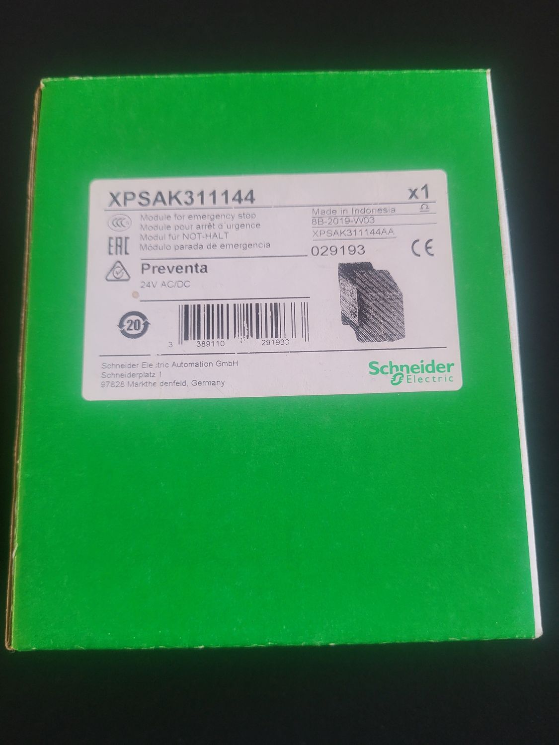SCHNEIDER ELECTRIC XPSAK311144 MODULE POUR ARRÊT D URGENCE 