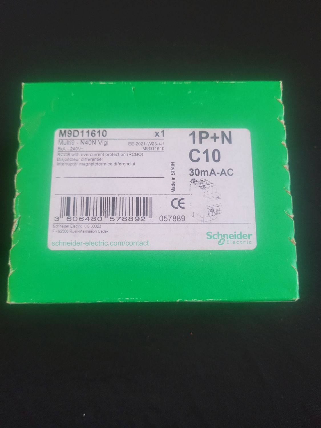 SCHNEIDER ELECTRIC M9D11610 DISJONCTEUR DIFFÉRENTIEL
