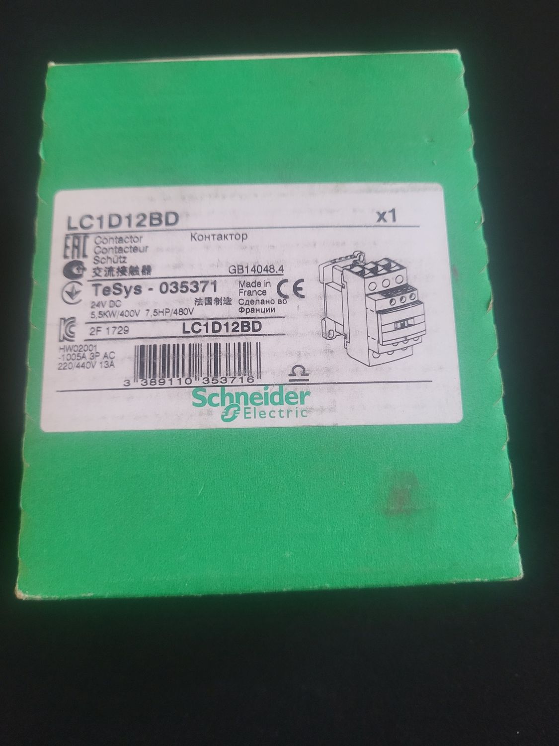 SCHNEIDER ELECTRIC LC1D12BD CONTACTEUR