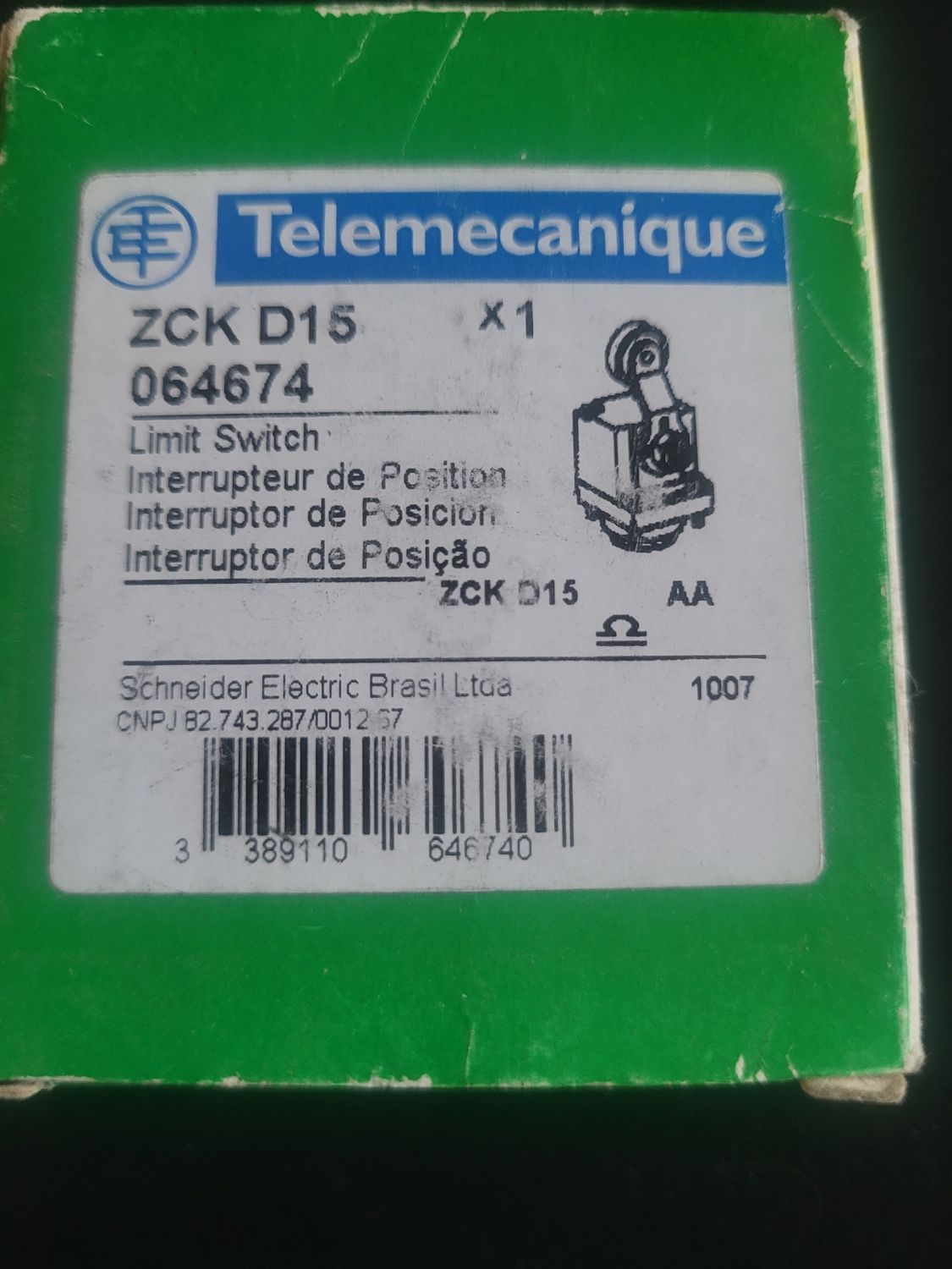 TELEMECANIQUE ZDK D15 064674 INTERRUPTEUR DE POSITION