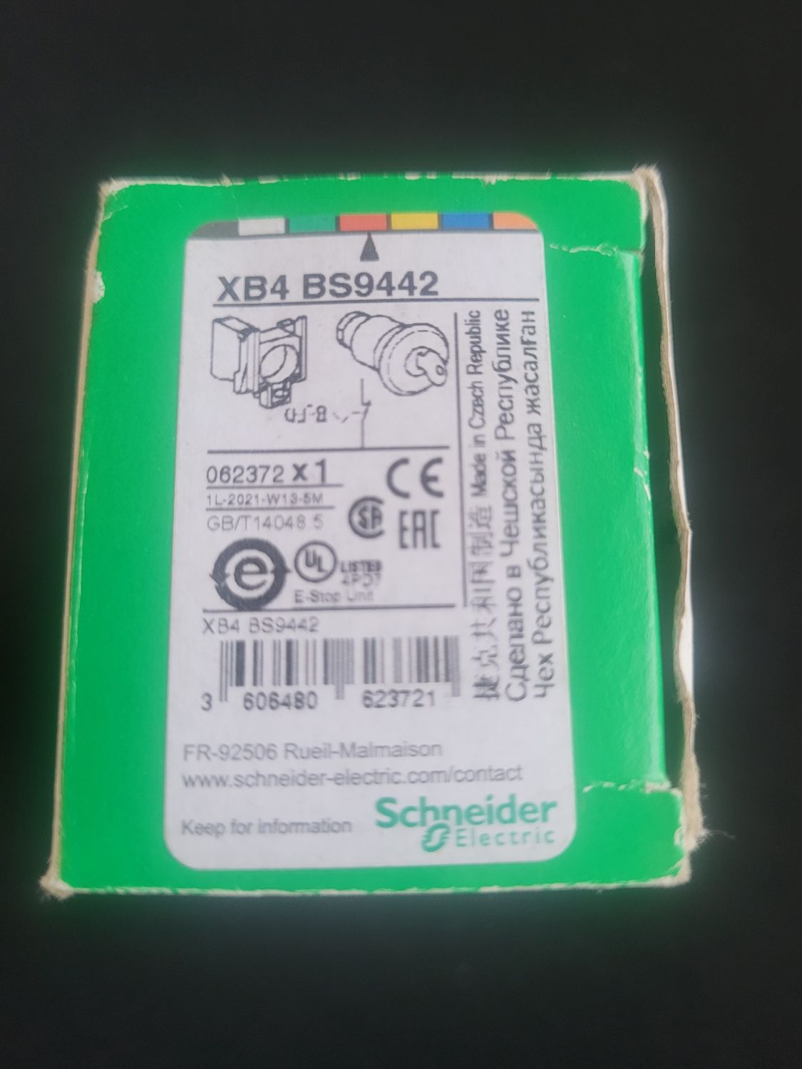 SCHNEIDER ELECTRIC XB4 BS9442 BOUTON D ARRET D URGENCE À CLÉ