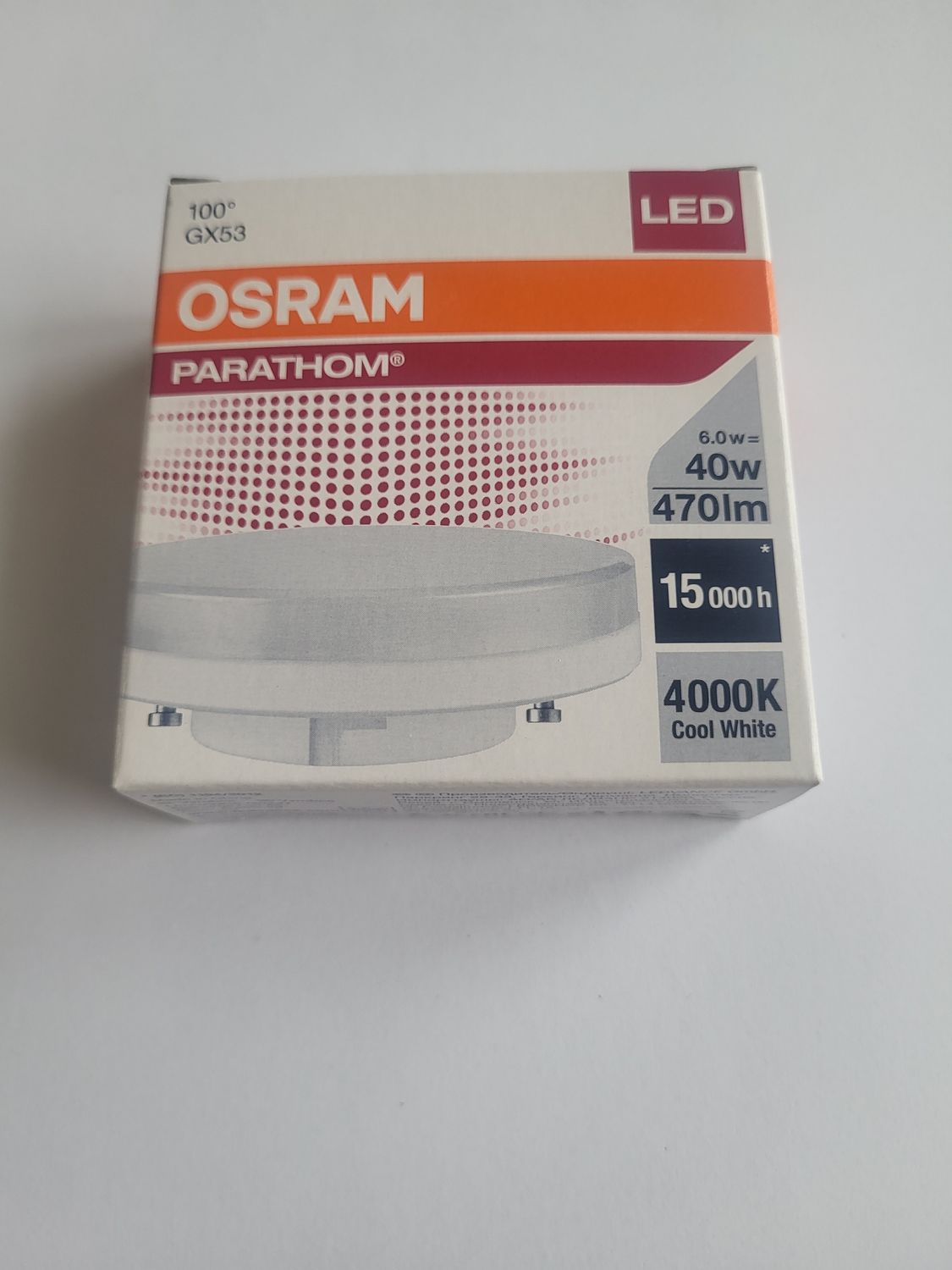 OSRAM PARATHOM LED 6W => 40W 4000K CULOT GX53