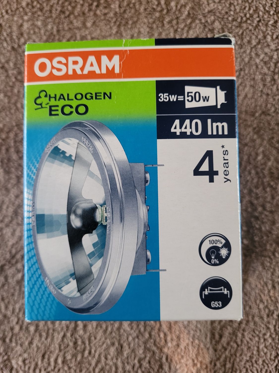 HALOSPOT OSRAM 111 ECO 35W=50W 12V 24° 48832 ECO FL UVS