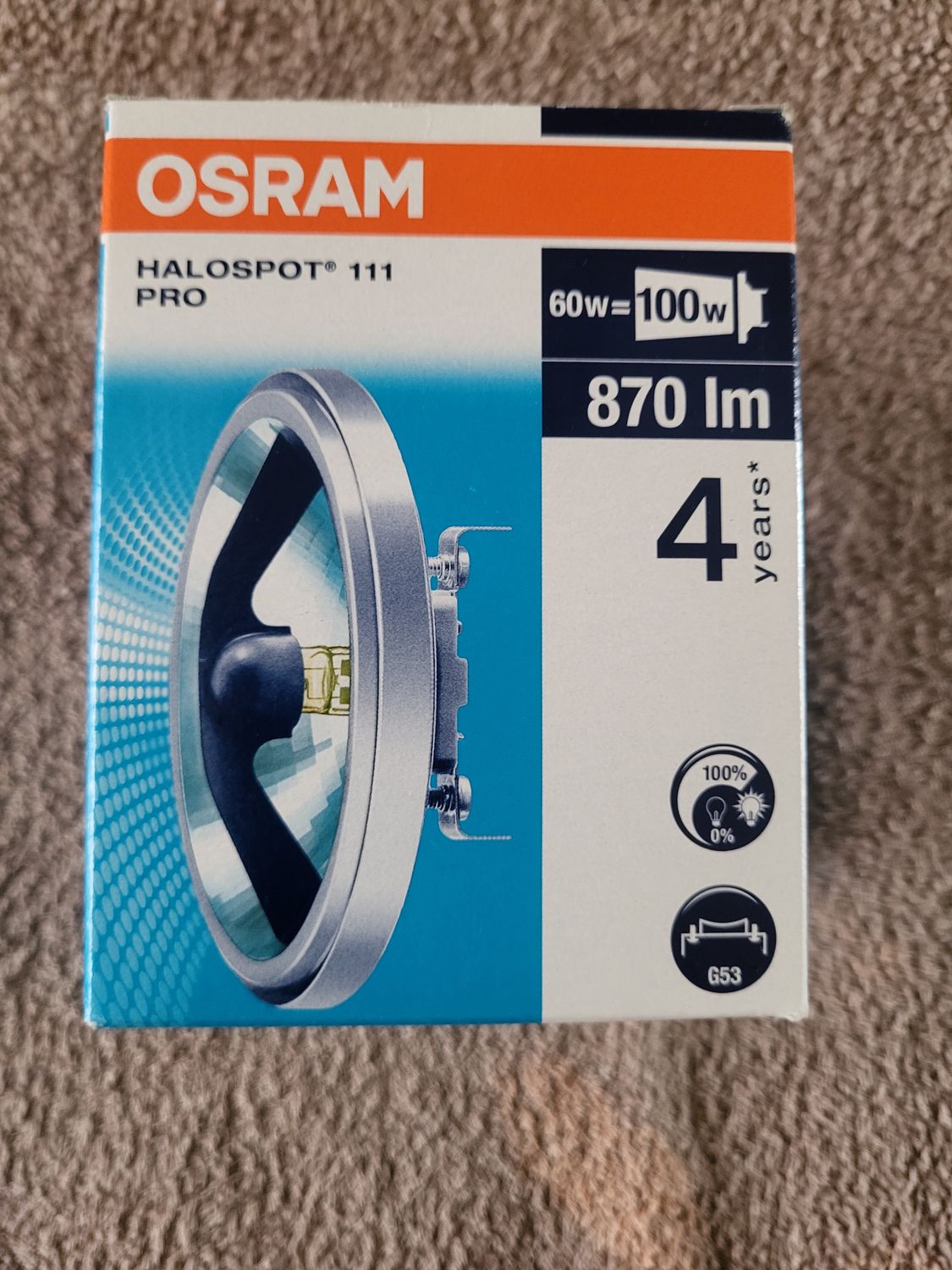OSRAM HALOSPOT 111 PRO 60W 12V 24° G53 48837PRO FL