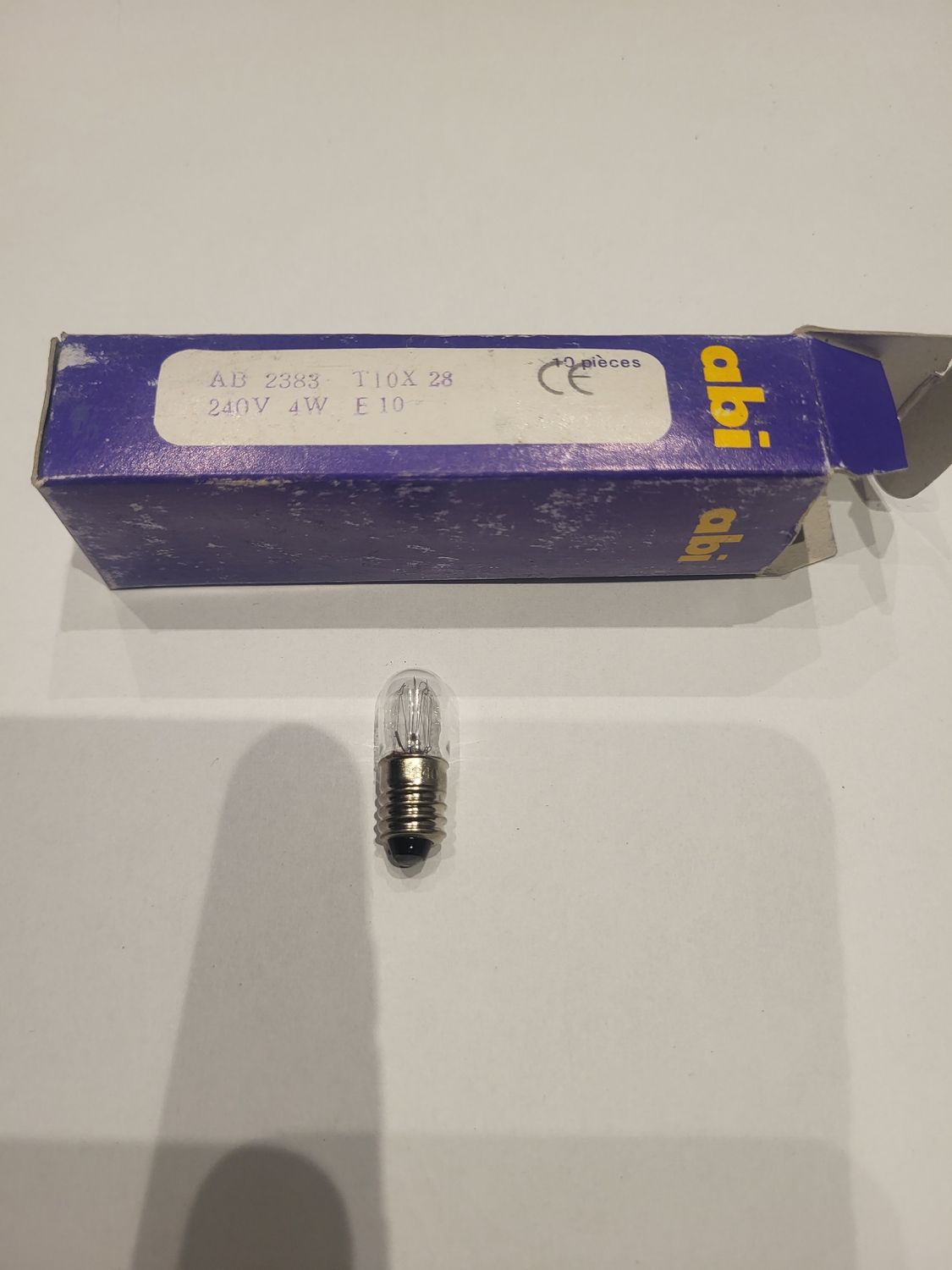 AMPOULE 240V 4W E10 TUBE 10X28mm