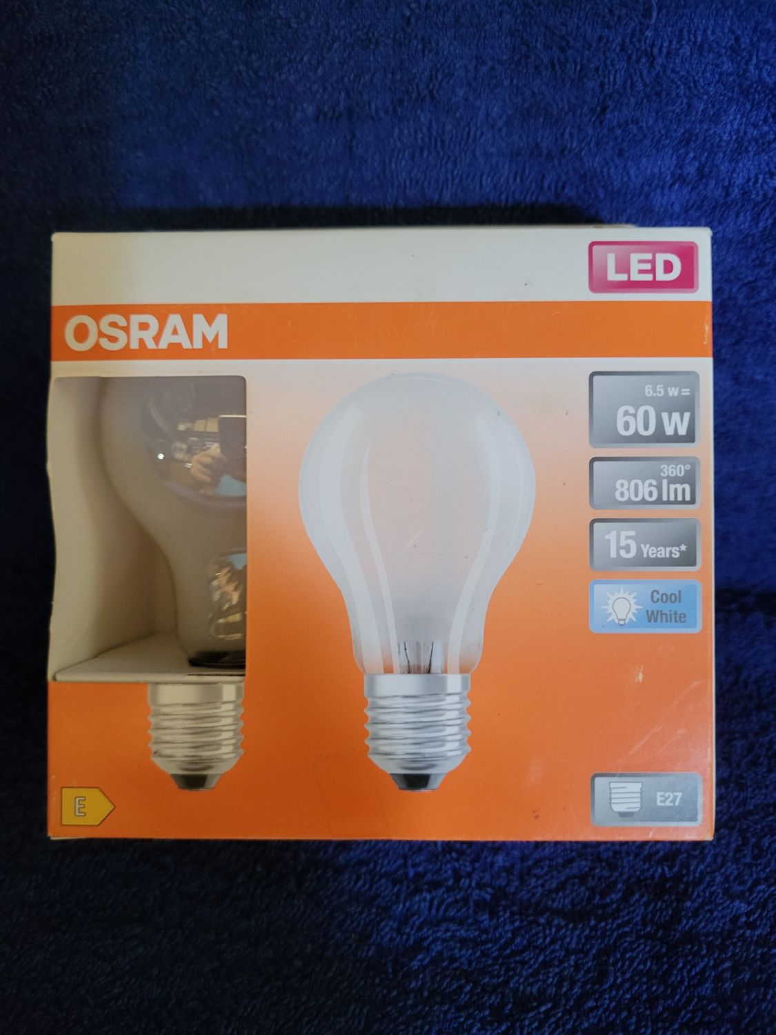 OSRAM LED STAR CLASSIC A60 6.5W=60W E27 4000K 806 LUMENS