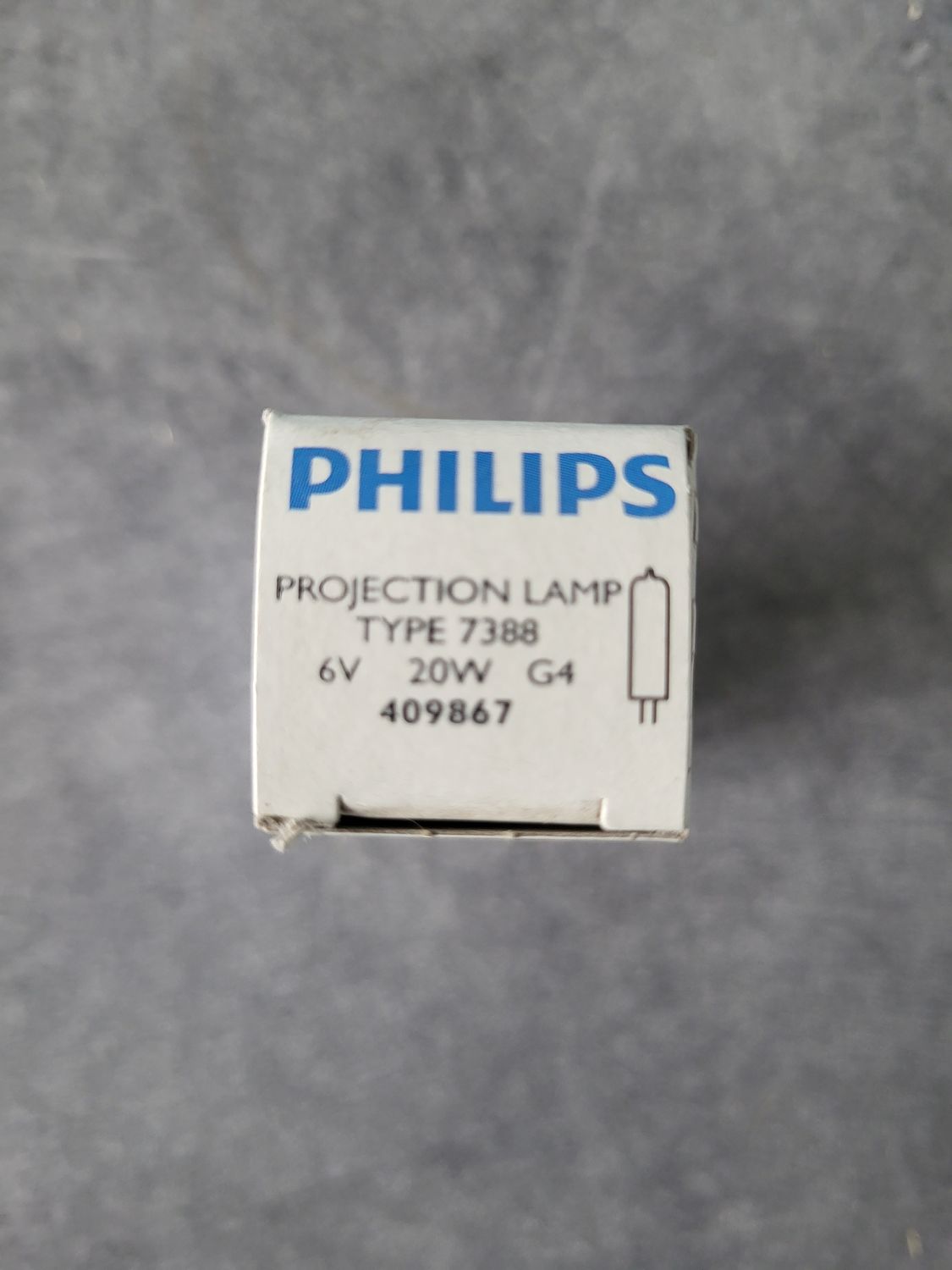 PHILIPS PROJECTION LAMP TYPE 7388 6V 20W G4
