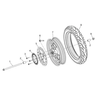 8 Pneu avant 100/70-12 M684 4PR TL steeldust