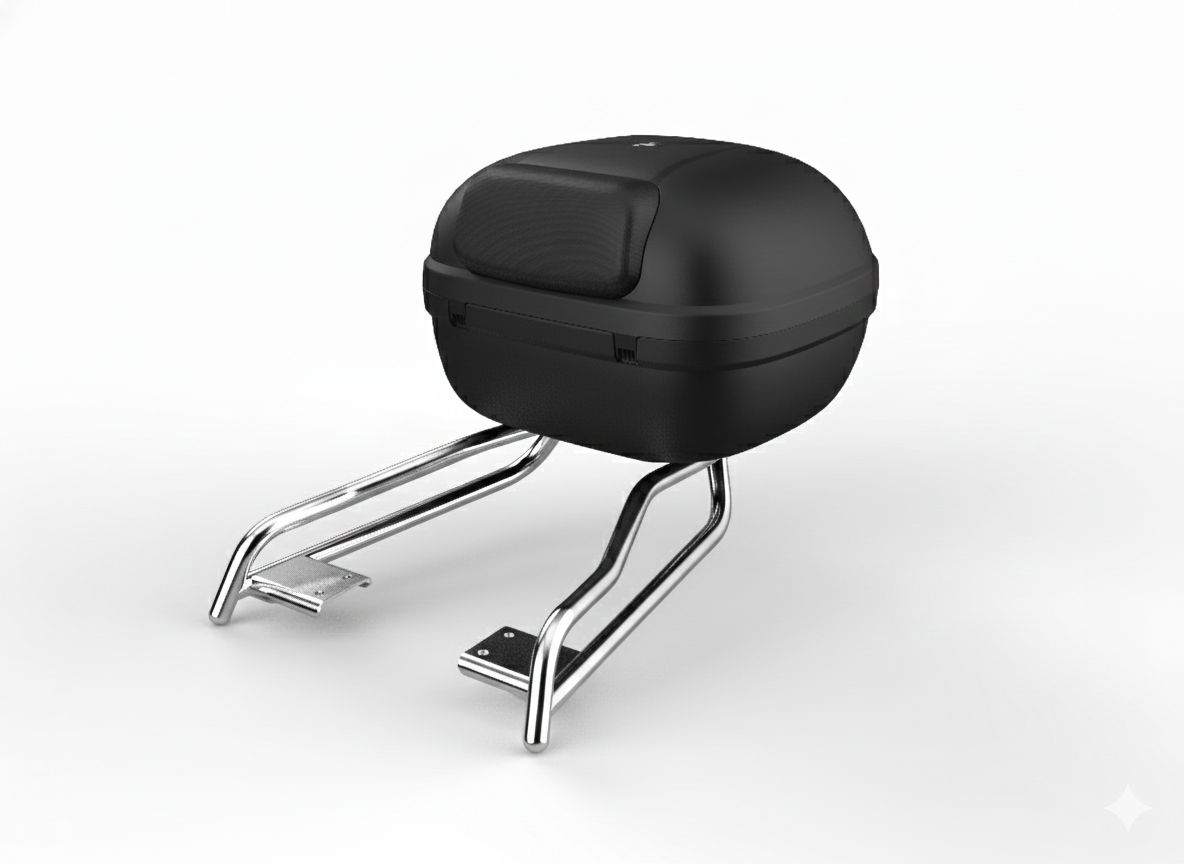 Top case avec support chromé pour eScooter