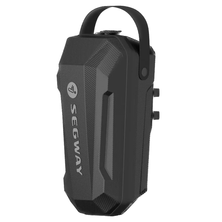 Sac avant Segway présentant sa grande capacité de 3 litres et son mécanisme de libération rapide