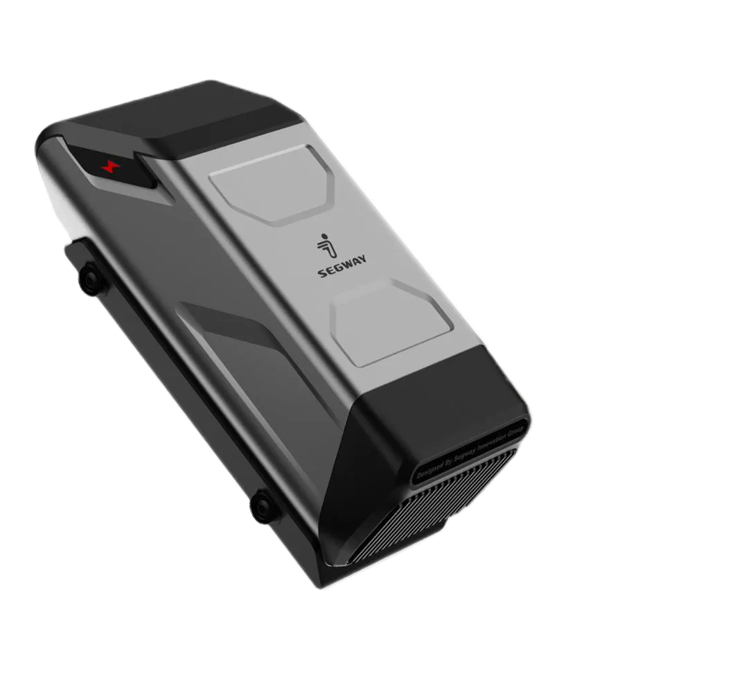 Batterie externe 48V Segway Ninebot, design robuste et moderne, vue de face.