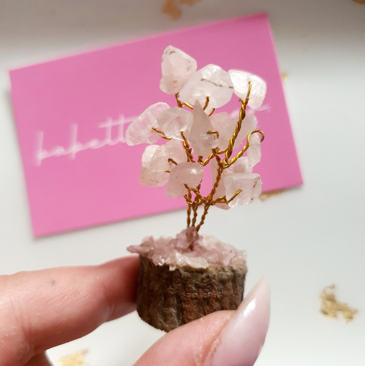 Edelsteenboompje × Rozenkwarts | bevordert liefde, compassie, empathie