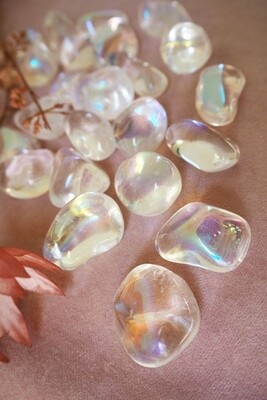 ANGEL AURA KWARTS | Trommelsteen | krachtige reiniger van lichaam, geest en ziel, helpt je losmaken van negatieve entiteiten en verbindingen