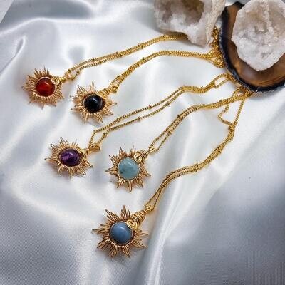 Necklace &quot;SUN&quot; - Choose Stone