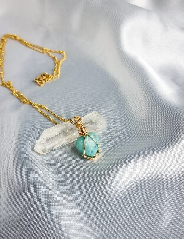 Necklace &quot;MINI HEART&quot; (1,2cm) - Choose Stone