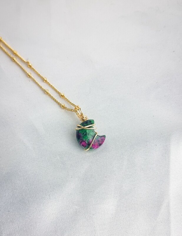 Necklace &quot;MINI MOON&quot; (1,6cm) - Choose Stone