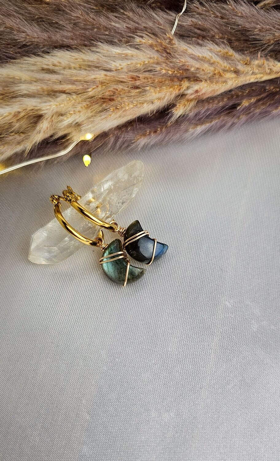 Earrings &quot;MOON&quot; in Labradorite