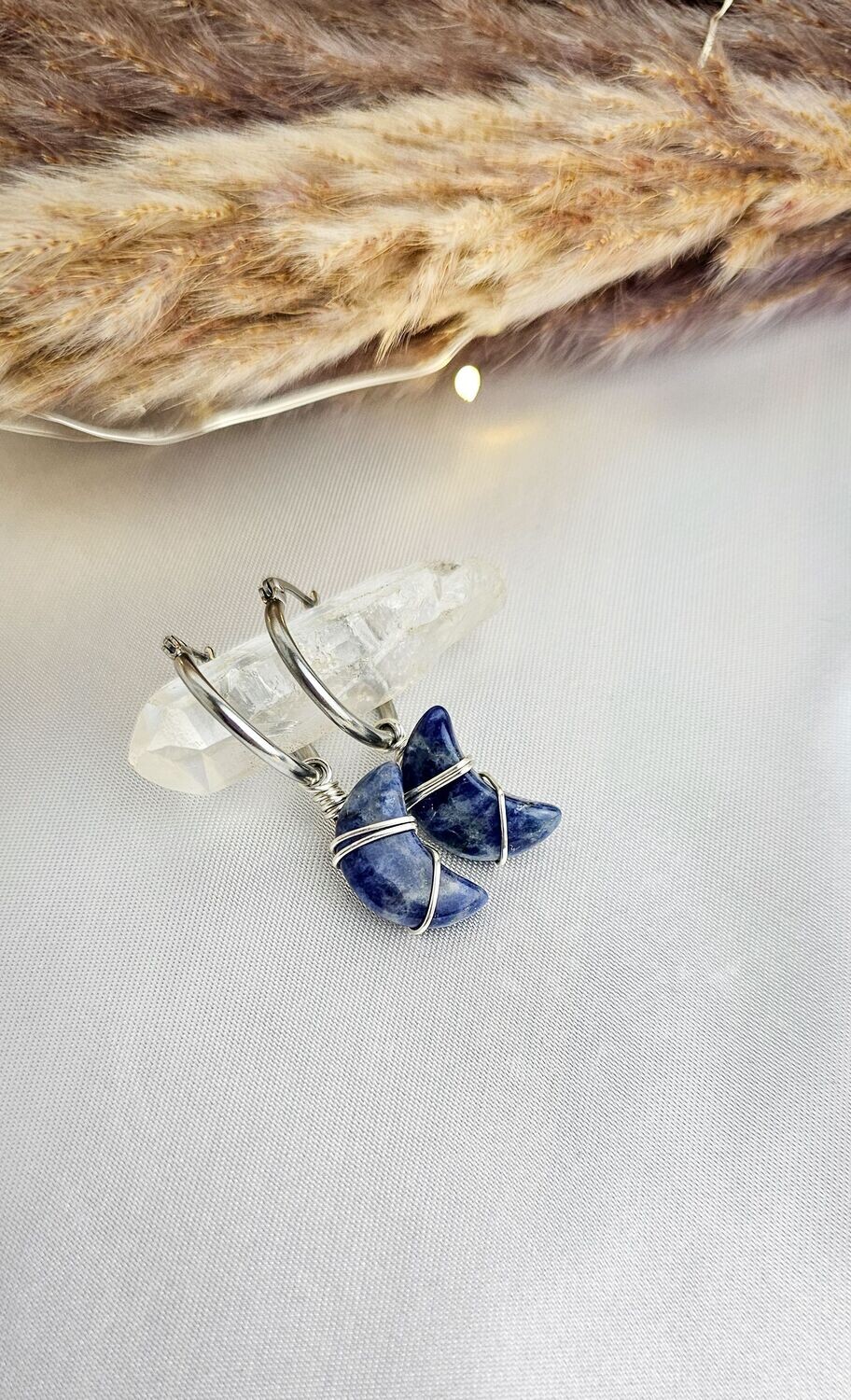 Earrings &quot;MOON&quot; in Sodalite