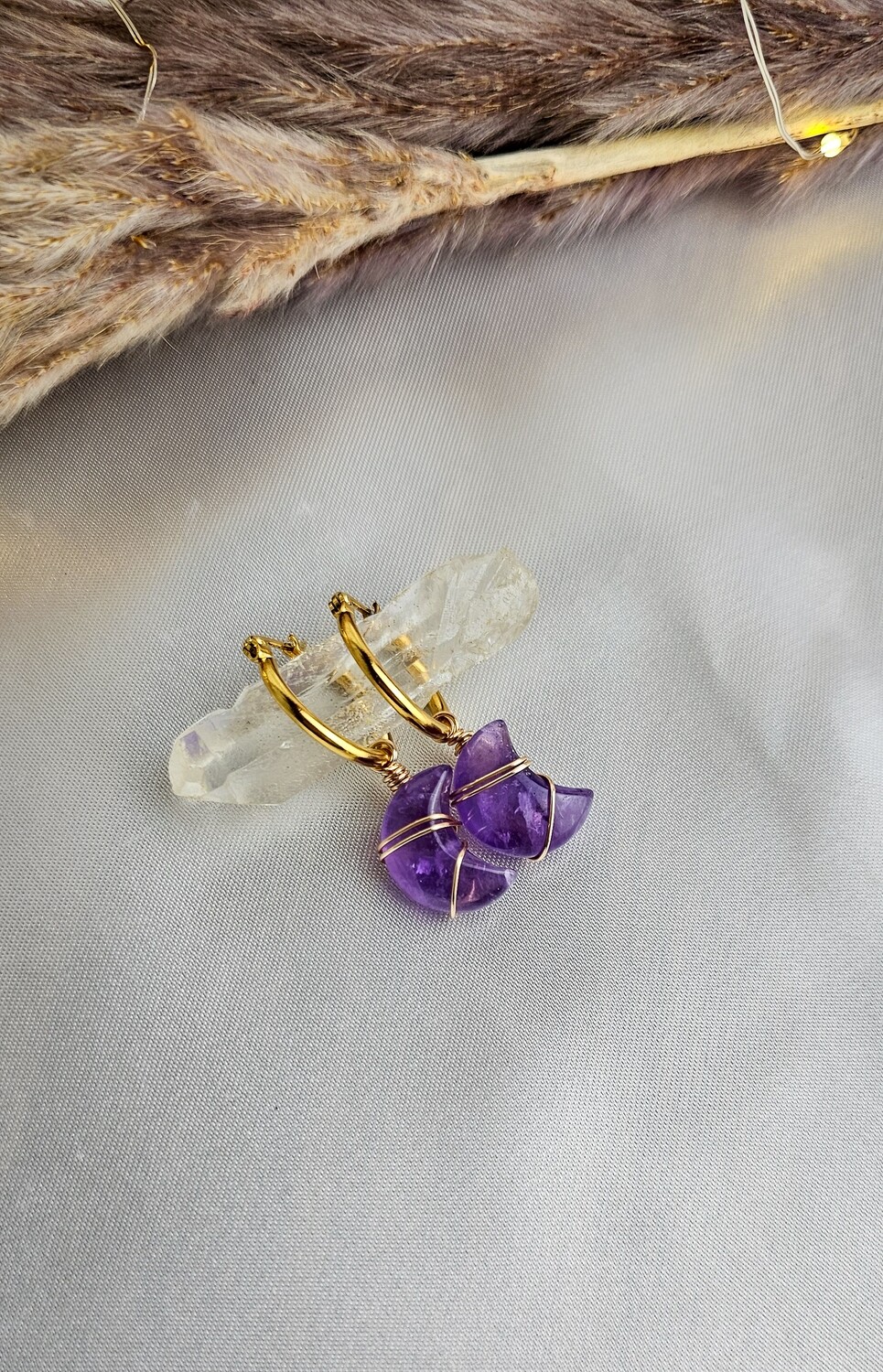 Earrings &quot;MOON&quot; in Amethyst