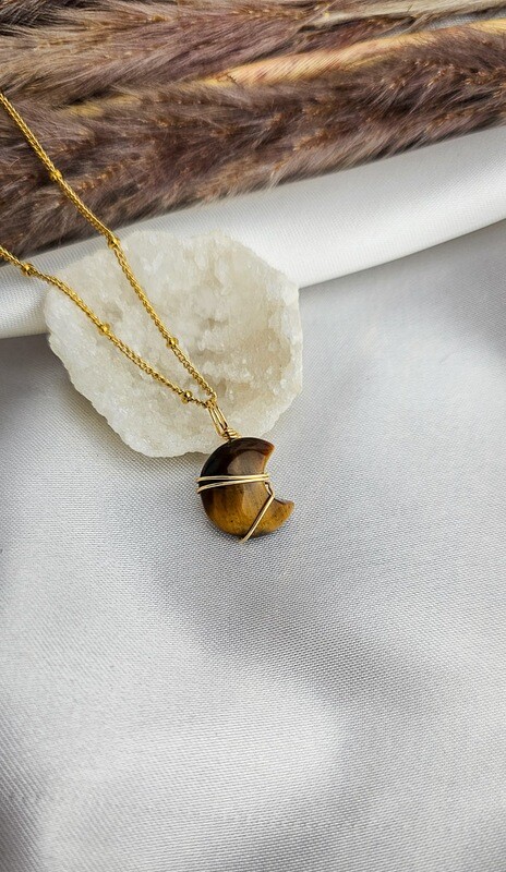 Necklace &quot;MINI MOON&quot; (1,6cm) - Choose Stone