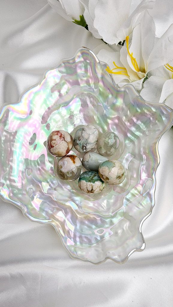 Tumbled Green Flower Agate