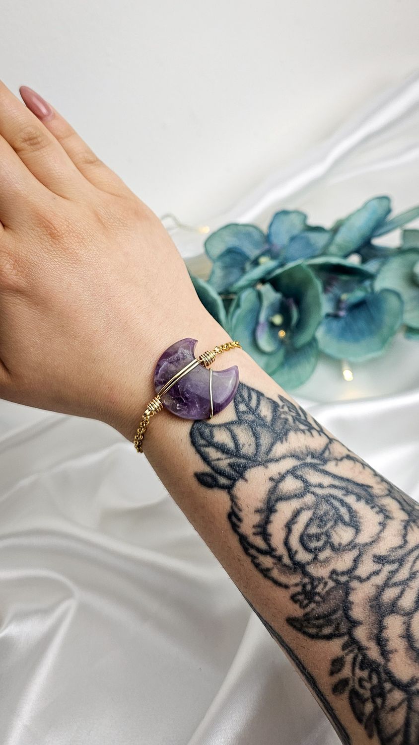 Bracelet &quot;BIG MOON&quot; (2,8cm) - Choose Stone