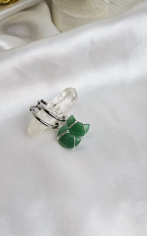 Earrings &quot;MOON&quot; in Adventurine