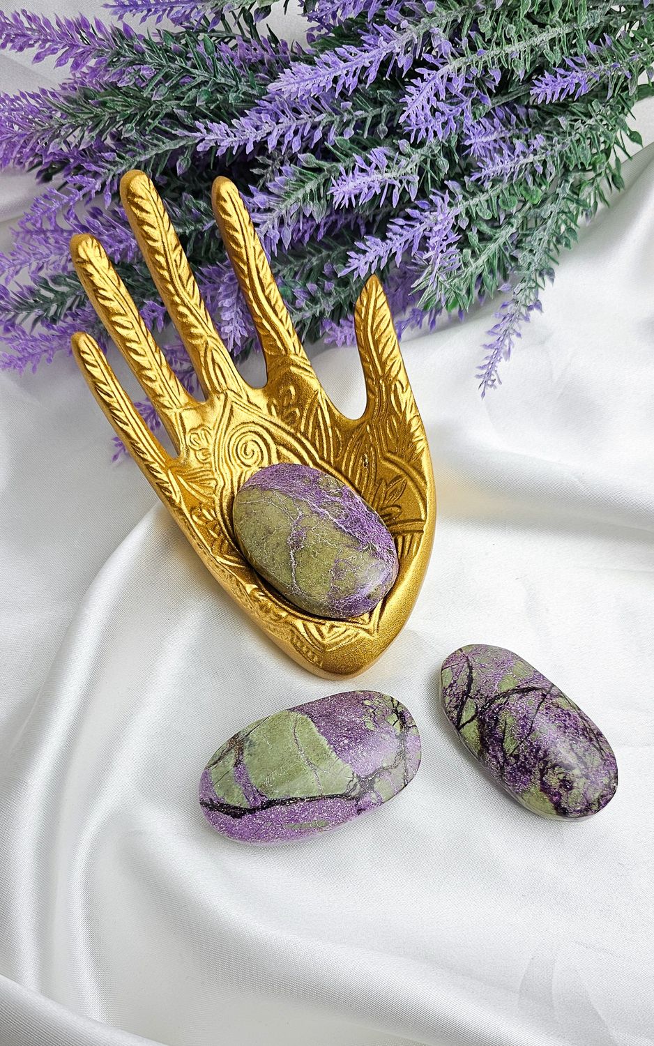 Atlantisite Palmstone (Stichtite with Green Serpentine) - L