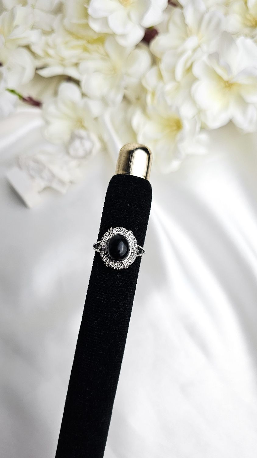Adjustable Etnic Ring in Black Tourmaline n.3 (FROM SIZE 12)