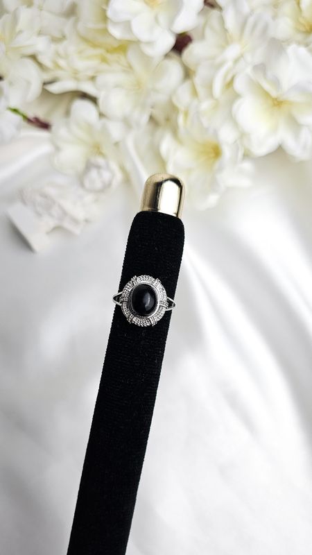 Adjustable Etnic Ring in Black Tourmaline n.3 (FROM SIZE 12)