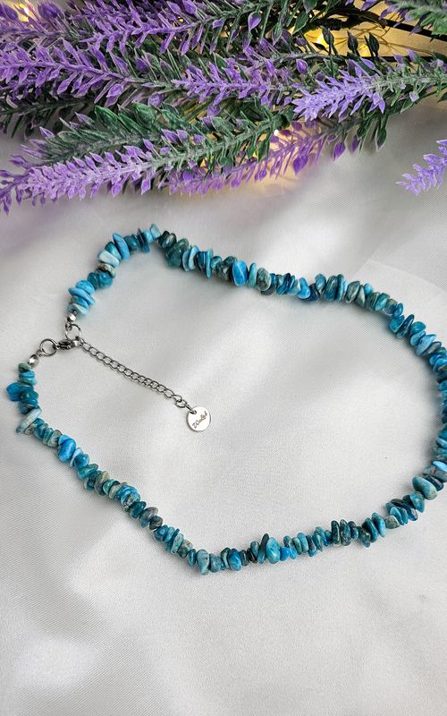 Necklace with Chips - (Choose Stone)