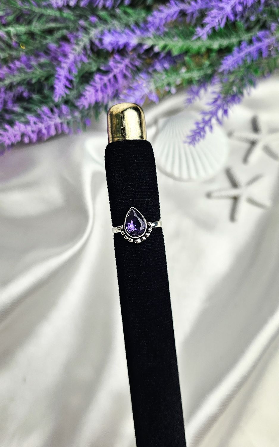 Adjustable Indian Ring in Amethyst (FROM SIZE 6/7)