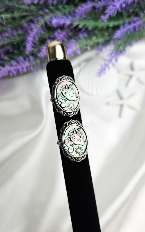 Adjustable Ring with Unicorn in Abalone (FROM SIZE 14)