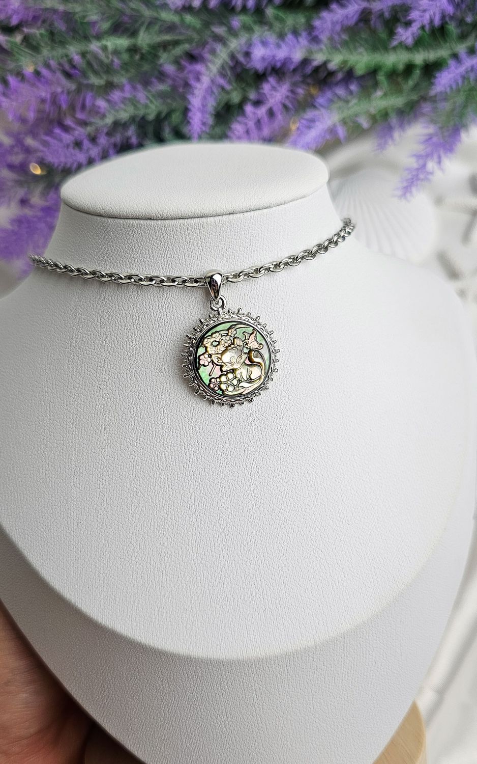 Necklace with Fox in Abalone n.1