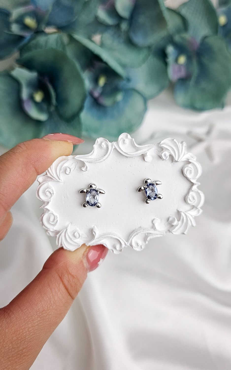 Earrings with Turtle in Tanzanite (s925)