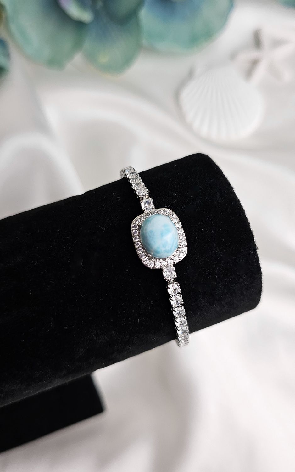 Adjustable Bracelet in Larimar