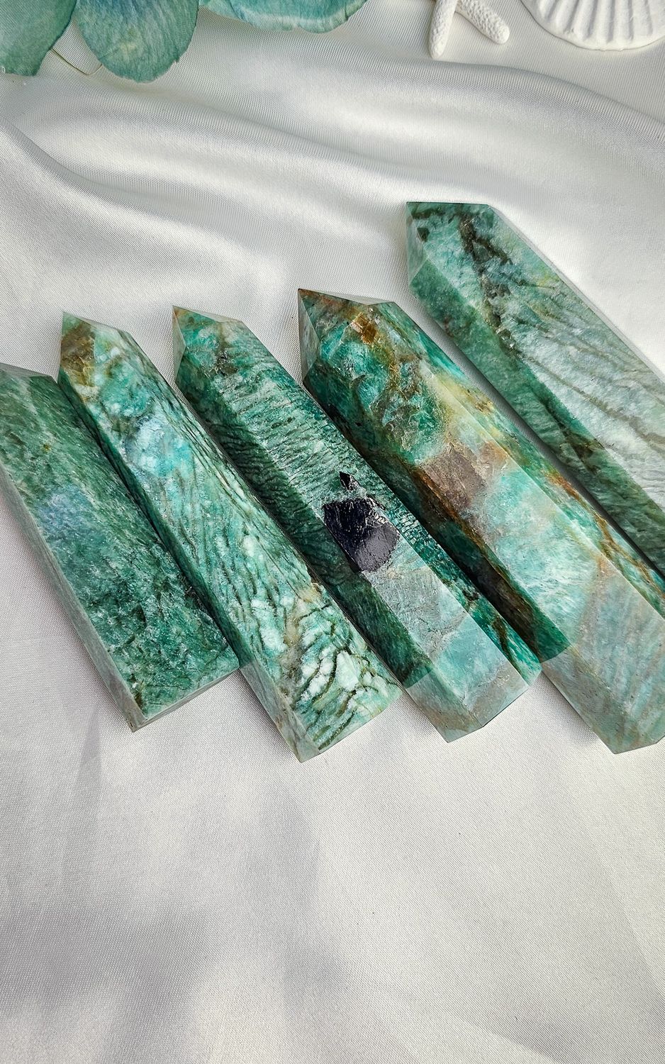 Tower in Amazonite with Smoky Quartz