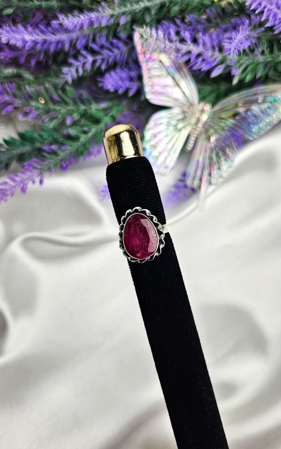 Adjustable Indian Ring in Ruby Root (FROM SIZE 7)