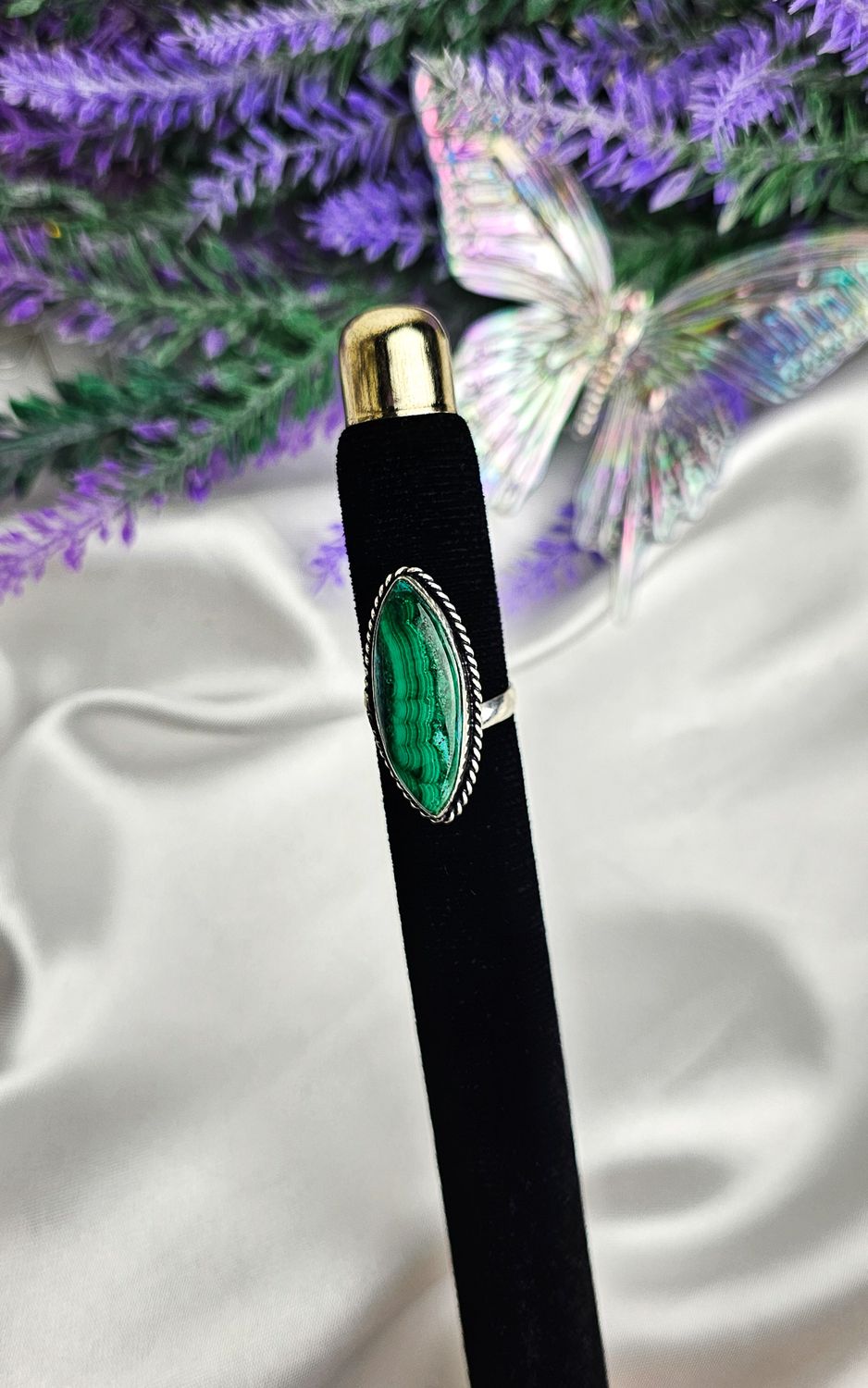 Adjustable Indian Ring in Malachite/Chrysocolla n.1 (FROM SIZE 7)
