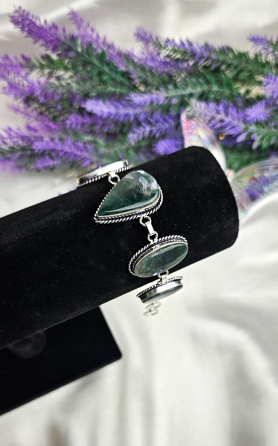 Indian Bracelet in Moss Agate