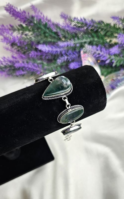 Indian Bracelet in Moss Agate