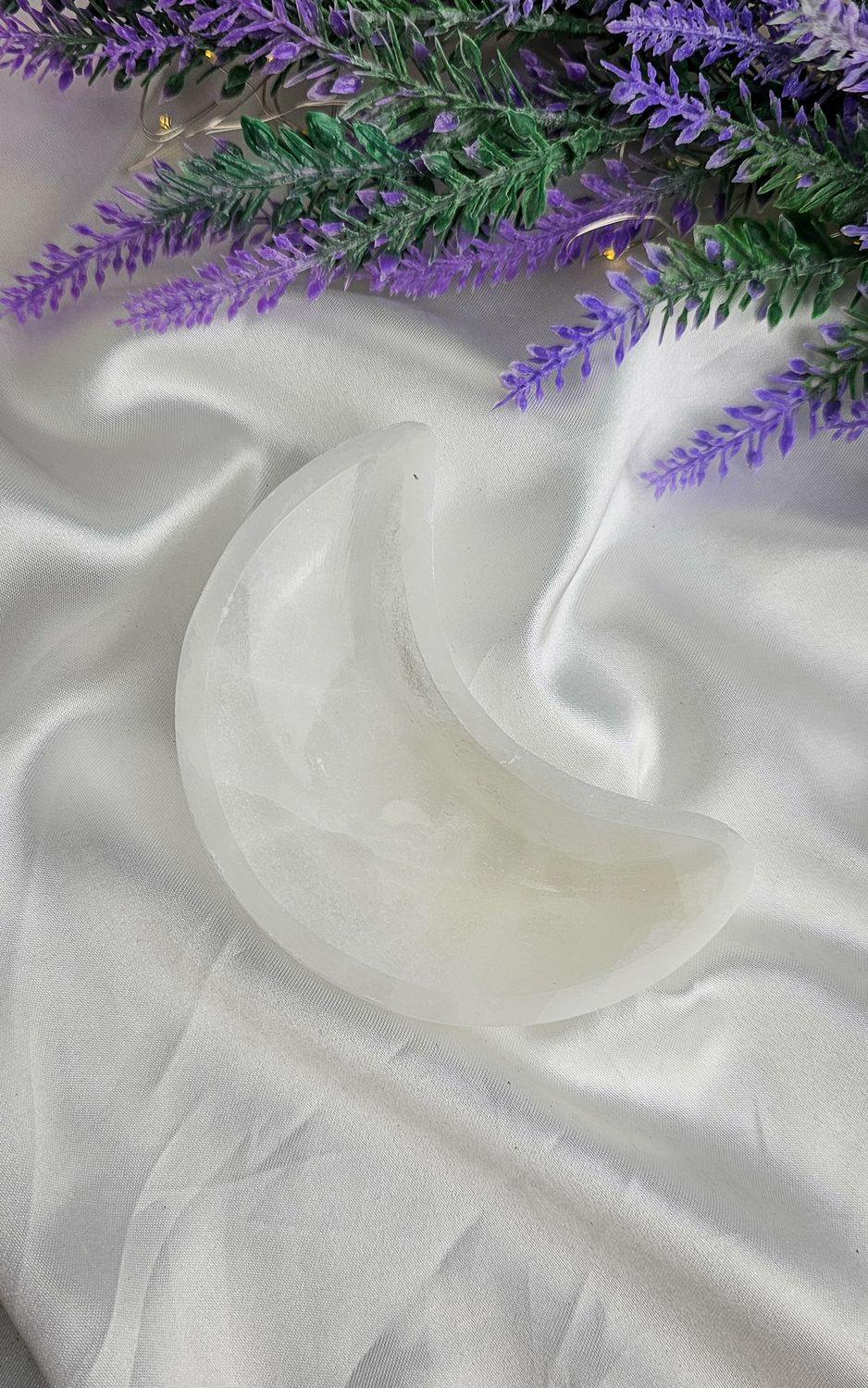 Satin Spar Selenite Heart Bowl