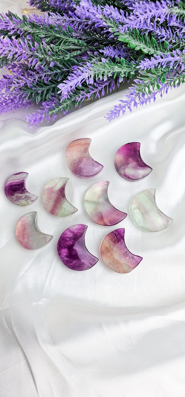 Rainbow Fluorite Mini Moon